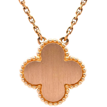 ヴァンクリーフアーペル Van Cleef & Arpels ヴィンテージ アルハンブラ VCAR05SY00 ピンクXローズゴールド K18PG ダイヤモンド セーブル ネックレス 2015年ホリデー セーブル 1Pダイヤ 18K
