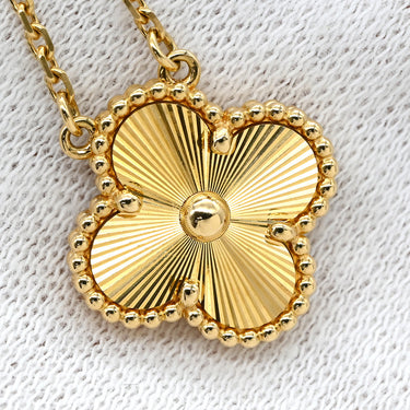 ヴァンクリーフアーペル Van Cleef & Arpels ヴィンテージ アルハンブラ ペンダント VCARP4KL00 イエローゴールド K18YG ネックレス Au750 18K ギヨシェ