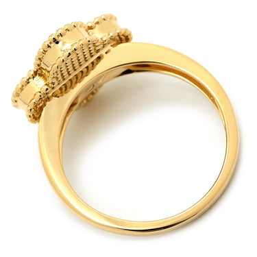 ヴァンクリーフアーペル Van Cleef & Arpels ヴィンテージ アルハンブラ VCARD40800 レッド×イエローゴールド K18YG ダイヤモンド カーネリアン #54(JP14) リング 指輪 750 ダイヤ 紅玉髄 14号
