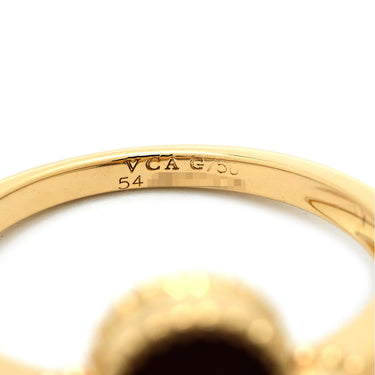 ヴァンクリーフアーペル Van Cleef & Arpels ヴィンテージ アルハンブラ VCARD40800 レッド×イエローゴールド K18YG ダイヤモンド カーネリアン #54(JP14) リング 指輪 750 ダイヤ 紅玉髄 14号