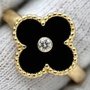 ヴァンクリーフアーペル Van Cleef & Arpels ヴィンテージ アルハンブラ VCARA41000 ブラック×イエローゴールド K18YG ダイヤモンド オニキス #58(JP18) リング 指輪 1Pダイヤ オニキス 17号
