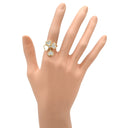 ヴァンクリーフアーペル Van Cleef & Arpels スウィート アルハンブラ エフイヤージュ VCARN5P300 パールホワイト×イエローゴールド K18YG ダイヤモンド マザーオブパール #47(JP7) リング 指輪 750YG 1Pダイヤ 10号