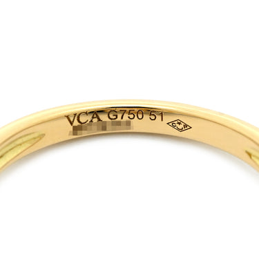 ヴァンクリーフアーペル Van Cleef & Arpels スウィート アルハンブラ エフイヤージュ VCARN5P300 パールホワイト×イエローゴールド K18YG ダイヤモンド マザーオブパール #47(JP7) リング 指輪 750YG 1Pダイヤ 10号