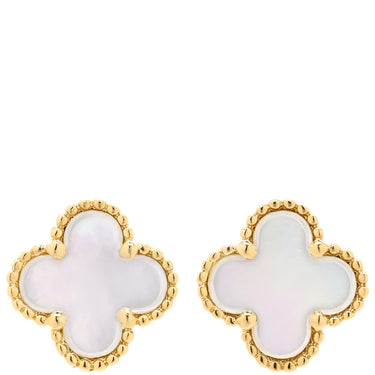 ヴァンクリーフアーペル Van Cleef & Arpels スウィート アルハンブラ VCARA44800 パールホワイト×イエローゴールド K18YG マザーオブパール ピアス 750 18K 18金 マザーオブパール