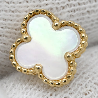 ヴァンクリーフアーペル Van Cleef & Arpels スウィート アルハンブラ VCARA44800 パールホワイト×イエローゴールド K18YG マザーオブパール ピアス 750 18K 18金 マザーオブパール