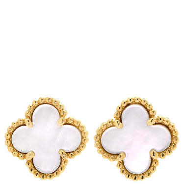 ヴァンクリーフアーペル Van Cleef & Arpels スウィート アルハンブラ VCARA44800 パールホワイト×イエローゴールド K18YG マザーオブパール ピアス 750 18K 18金 マザーオブパール