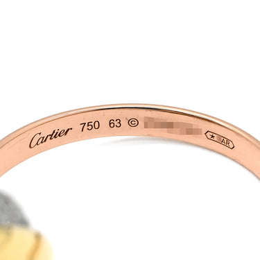 カルティエ Cartier トリニティ SM セミパヴェ ダイヤ ホワイトゴールド×イエローゴールド×ピンクゴールド K18WG K18YG K18PG ダイヤモンド #63(JP23) リング 指輪 3カラー 3連 18K 750 22.5号