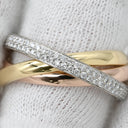 カルティエ Cartier トリニティ SM セミパヴェ ダイヤ ホワイトゴールド×イエローゴールド×ピンクゴールド K18WG K18YG K18PG ダイヤモンド #63(JP23) リング 指輪 3カラー 3連 18K 750 22.5号