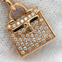 エルメス HERMES アミュレット ケリー ダイヤ ローズゴールド K18PG ダイヤモンド ネックレス ピンクゴールド RG バッグモチーフ 47石