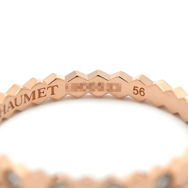 ショーメ CHAUMET ビー ドゥ ショーメ ダイヤ 081933 ピンクゴールド K18PG ダイヤモンド #56(JP16) リング 指輪 ビーマイラブ ハニカム 14石 15.5号