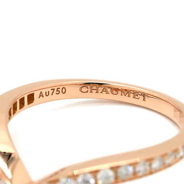 ショーメ CHAUMET ジョゼフィーヌ エグレット ピンクゴールド K18PG ダイヤモンド #53(JP13) リング 指輪 ダイヤ パヴェ Vライン 12.5号