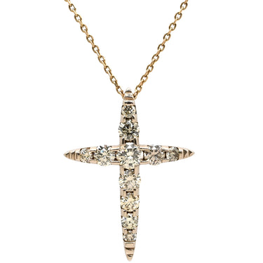 カシケイ KASHIKEY ネイキッド クロス ペンダント 1.1ct ブラウンゴールド ブラウンダイヤモンド K18ブラウンゴールド ネックレス 十字架 CROSS 11石 11P 11粒 ブリリアントカット