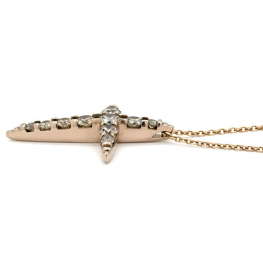 カシケイ KASHIKEY ネイキッド クロス ペンダント 1.1ct ブラウンゴールド ブラウンダイヤモンド K18ブラウンゴールド ネックレス 十字架 CROSS 11石 11P 11粒 ブリリアントカット