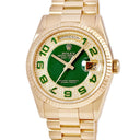腕時計 ロレックス ROLEX デイデイト 36 118238 ランダム番 自動巻き メンズ ランダム番 K18YG無垢 純正ダイヤ パヴェ グリーン アラビア