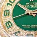 腕時計 ロレックス ROLEX デイデイト 36 118238 ランダム番 自動巻き メンズ ランダム番 K18YG無垢 純正ダイヤ パヴェ グリーン アラビア