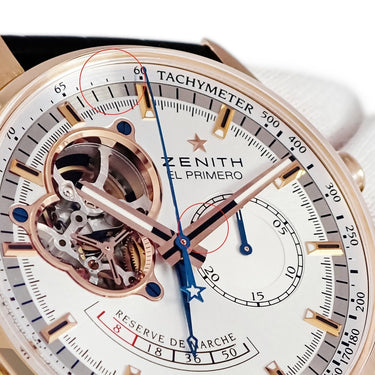 腕時計 ゼニス ZENITH エルプリメロ クロノマスター オープン パワーリザーブ 18.2080.4021/01.C494 自動巻き メンズ OH済 K18RG無垢