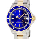 腕時計 ロレックス ROLEX サブマリーナー デイト 16613 E番 自動巻き メンズ E番 K18YG×SS コンビ ヴァイオレット 青サブ