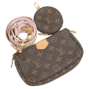 ルイヴィトン LOUIS VUITTON ミュルティ ポシェット アクセソワール M44840 ローズクレール モノグラムキャンバス ショルダーバッグ ゴールド金具
