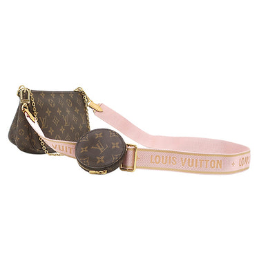 ルイヴィトン LOUIS VUITTON ミュルティ ポシェット アクセソワール M44840 ローズクレール モノグラムキャンバス ショルダーバッグ ゴールド金具