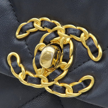 シャネル CHANEL CHANEL 19 ラージ ハンドバッグ AS1161 ネイビー ラムスキン ショルダーバッグ ゴールド金具 チェーンショルダー