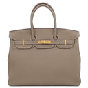 エルメス HERMES バーキン35 エトゥープ トゴ ハンドバッグ ゴールド金具 グレージュ