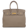 エルメス HERMES バーキン35 エトゥープ トゴ ハンドバッグ ゴールド金具 グレージュ