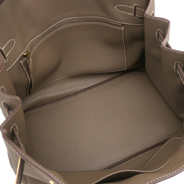 エルメス HERMES バーキン35 エトゥープ トゴ ハンドバッグ ゴールド金具 グレージュ