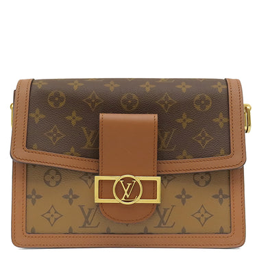 ルイヴィトン LOUIS VUITTON ドーフィーヌ MM M45958 ブラウン×ベージュ モノグラムキャンバス モノグラムリバースキャンバス ショルダーバッグ ゴールド金具 茶