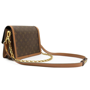 ルイヴィトン LOUIS VUITTON ドーフィーヌ MM M45958 ブラウン×ベージュ モノグラムキャンバス モノグラムリバースキャンバス ショルダーバッグ ゴールド金具 茶