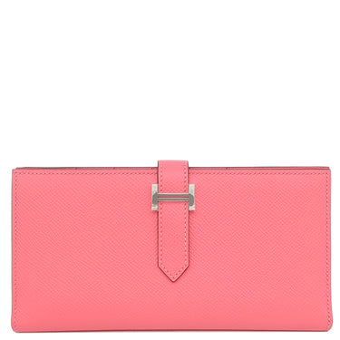 エルメス HERMES ベアンスフレ ローズアザレ ヴォーエプソン 長財布 シルバー金具 ピンク