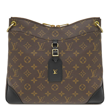 ルイヴィトン LOUIS VUITTON オデオン NM MM M45352 モノグラム×ノワール モノグラムキャンバス レザー ショルダーバッグ ゴールド金具 茶 黒 ショルダー