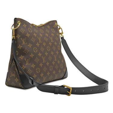 ルイヴィトン LOUIS VUITTON オデオン NM MM M45352 モノグラム×ノワール モノグラムキャンバス レザー ショルダーバッグ ゴールド金具 茶 黒 ショルダー