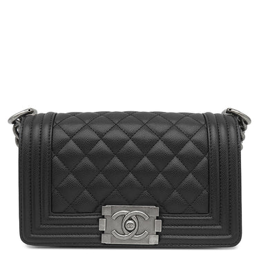 シャネル CHANEL ボーイシャネル 20 A67085 ブラック キャビアスキン ショルダーバッグ ガンメタル金具 チェーンバッグ