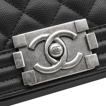 シャネル CHANEL ボーイシャネル 20 A67085 ブラック キャビアスキン ショルダーバッグ ガンメタル金具 チェーンバッグ