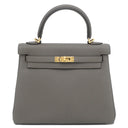 エルメス HERMES ケリー25 内縫い エタン トゴ 2WAYバッグ ゴールド金具 グレージュ 2025年製