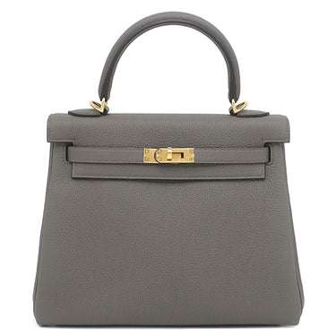 エルメス HERMES ケリー25 内縫い エタン トゴ 2WAYバッグ ゴールド金具 グレージュ 2025年製