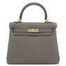 エルメス HERMES ケリー25 内縫い エタン トゴ 2WAYバッグ ゴールド金具 グレージュ 2025年製