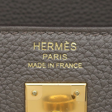 エルメス HERMES ケリー25 内縫い エタン トゴ 2WAYバッグ ゴールド金具 グレージュ 2025年製