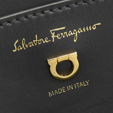 サルヴァトーレ・フェラガモ Salvatore Ferragamo マーゴット 21H766 ブラック レザー ショルダーバッグ ゴールド金具 ガンチーニ 黒
