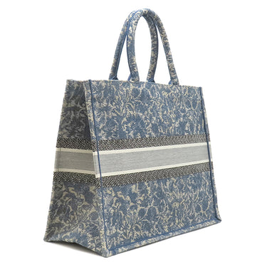 クリスチャン・ディオール Christian Dior ブックトート ラージ M1286ZRXR_M49E ブルー コットン トートバッグ 青 エンブロイダリー ボタニカル柄
