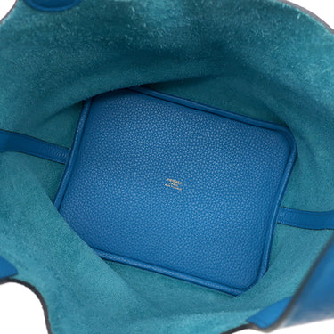 エルメス HERMES ピコタンロック MM 22 ブルーザンジバル トリヨンクレマンス ハンドバッグ ゴールド金具 水色 鍵・カデナ欠品