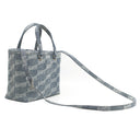 バレンシアガ BALENCIAGA BBモノグラム シグネチャー スモール ショッパー 702699 ライトブルー デニム 2WAYバッグ シルバー金具 トートバッグ ショルダー