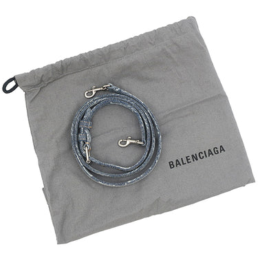 バレンシアガ BALENCIAGA BBモノグラム シグネチャー スモール ショッパー 702699 ライトブルー デニム 2WAYバッグ シルバー金具 トートバッグ ショルダー