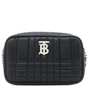 バーバリー BURBERRY ローラ ミニ キルティング カメラバッグ ブラック レザー ショルダーバッグ シルバー金具 黒 チェーンショルダー