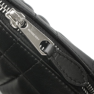 バーバリー BURBERRY ローラ ミニ キルティング カメラバッグ ブラック レザー ショルダーバッグ シルバー金具 黒 チェーンショルダー