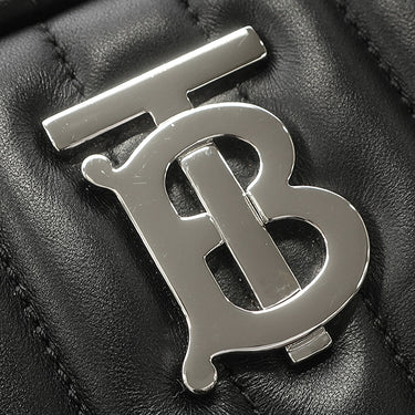 バーバリー BURBERRY ローラ ミニ キルティング カメラバッグ ブラック レザー ショルダーバッグ シルバー金具 黒 チェーンショルダー