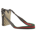 グッチ GUCCI ミニ バケット ショルダー 782919 ベージュ×エボニー GGキャンバス レザー ショルダーバッグ ゴールド金具 ブラウン ウェブストライプ