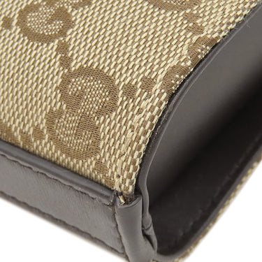グッチ GUCCI ミニ バケット ショルダー 782919 ベージュ×エボニー GGキャンバス レザー ショルダーバッグ ゴールド金具 ブラウン ウェブストライプ