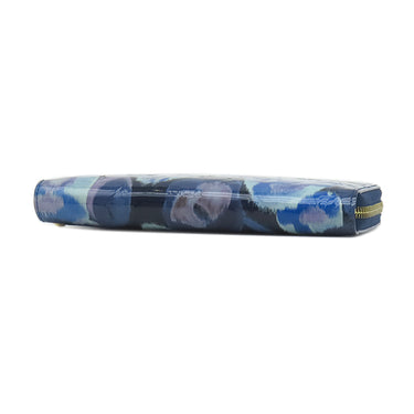 ルイヴィトン LOUIS VUITTON イカットフラワー ジッピーウォレット M90018 グランブルー モノグラムヴェルニ 長財布 ゴールド金具 青 花柄