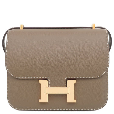 エルメス HERMES コンスタンス3 ミニ ミロワール エトゥープ ヴォーエプソン ショルダーバッグ ピンクゴールド金具 PG RG 2025年製